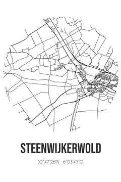 Steenwijkerwold (Overijssel) | Carte | Noir et blanc sur Rezona