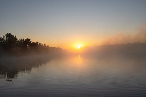Misty sunrise in autumn