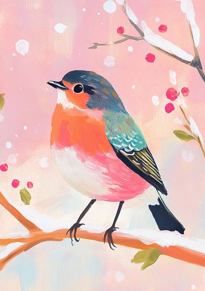 Weihnachtsvogel | Vogelkunst von Wunderbare Kunst