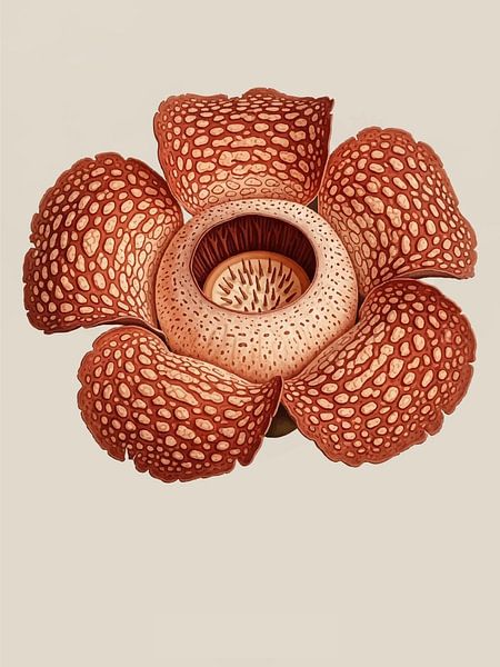 Exotische Rafflesia Tropische Botanische Dschungel Kunst von coretan tangan