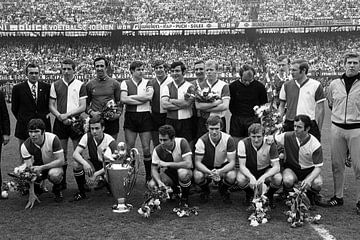 Elftalfoto Feyenoord Kuip 1970 van Roel Dijkstra