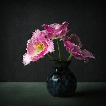 Roze tulp, in de stijl van de Oude Meesters van Joske Kempink