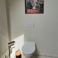 Klantfoto: Koe in bad van Niklas Maximilian, op canvas