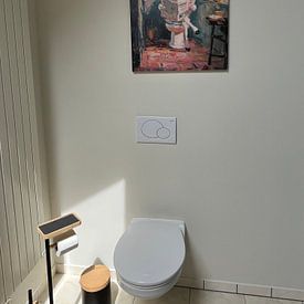 Klantfoto: Koe in bad van Niklas Maximilian, op canvas