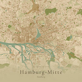 Historische Landkarte von Hamburg-Mitte, Deutschland