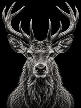 Der König des Waldes – Hirsch in Schwarz-Weiß