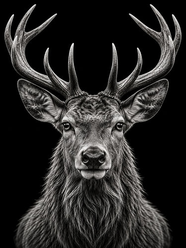 De Koning van het Bos – Hert in Zwart-Wit
