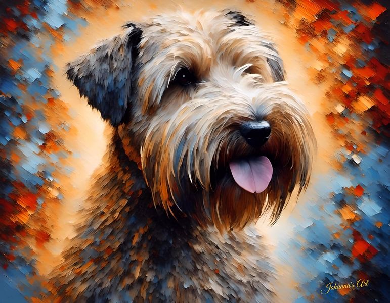 "Wheatie Wind Chaser" - Playful Wheaten Terrier Art by Johanna's Art by Johannas Art Creations