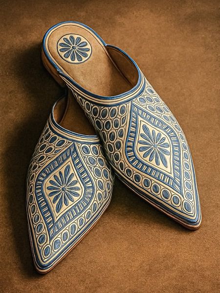 Die Delfter Blau Marokkanische Belgha von WALL of Roots