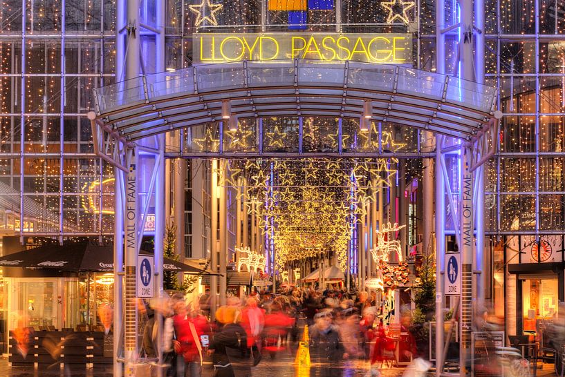 Shopping arcade Lloydpassage at dusk, Bremen, Germany, Europe by Torsten Krüger