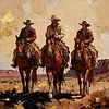 Three Riders, One Trail van Johannas Art Creations