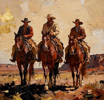 Three Riders, One Trail by Johannas Art Creations