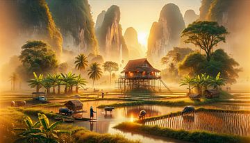 Sonnenaufgang im südostasiatischen Karst