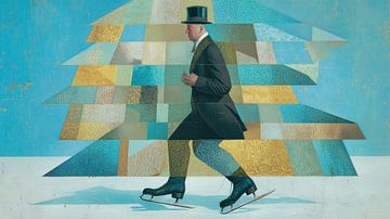 skater Christmas tree | Hat and Tree by ARTEO Paintings