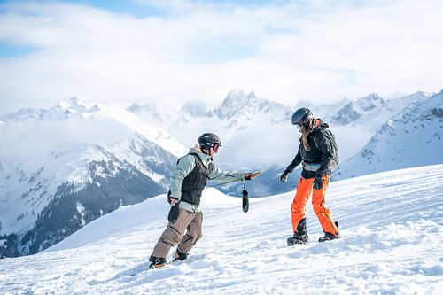 LVS Check Freeriden Poeder sneeuw skiën in Montafon, Vorarlberg Snowboardgroep