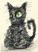 Sloppy black cat