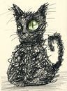 Sloppy black cat by Bianca Wisseloo thumbnail
