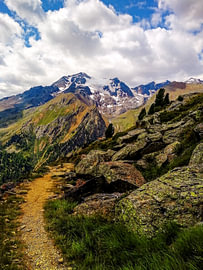 Een wandelroute naar de met sneeuw bedekte toppen in de Italiaanse Alpen van Strange Paradise