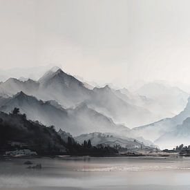 Paysage de montagnes abstrait sur IamHome Studio