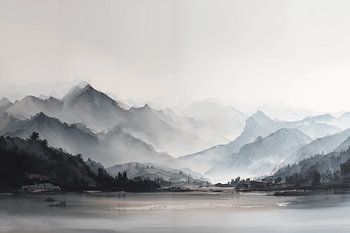 Paysage de montagnes abstrait