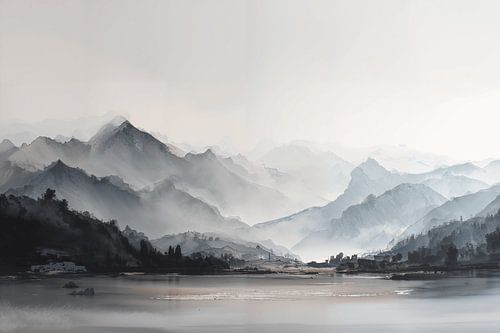 Paysage de montagnes abstrait