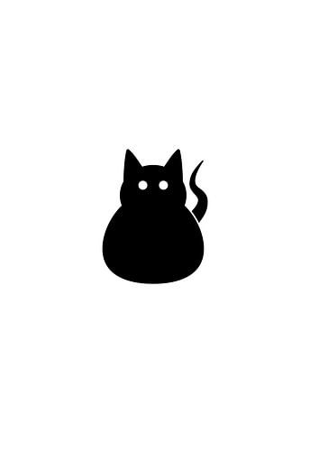 Silhouette de chat noir minimaliste - Art mural