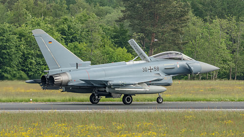 Avion de combat Eurofighter Typhoon de la Luftwaffe. sur Jaap van den Berg