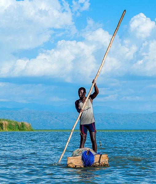 Ethiopië: Visser op Chamo meer (Arba Minch) von Maarten Verhees