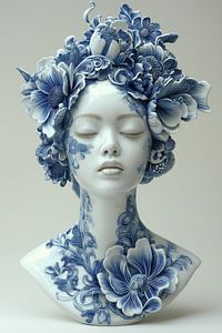 Vrouw in delfts blauw