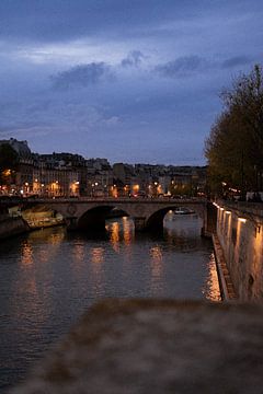 A bridge and the Seine at night | Paris | France Travel Photography by Dohi Media