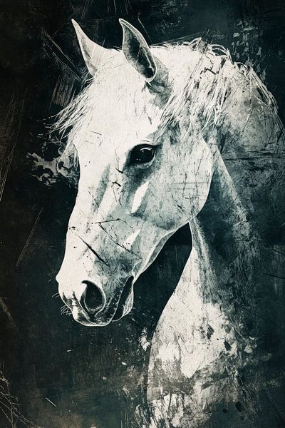 Élégance glaciale - Cheval blanc par Poster Art Shop