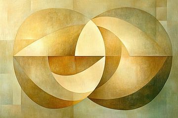 Gouden Geometrie | Abstracte Gouden Cirkelvormen van Modern Collection