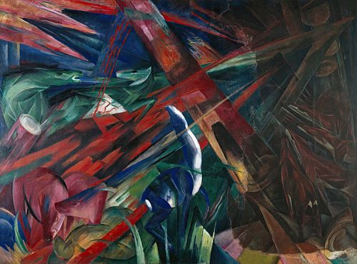 Animal Fates (The Trees Showed Their Rings, the Animals Their Veins) (1913) door Franz Marc