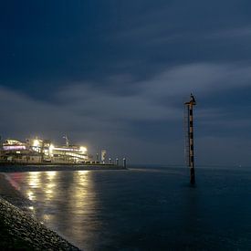 Port Vlieland la nuit. sur Anita Lammersma