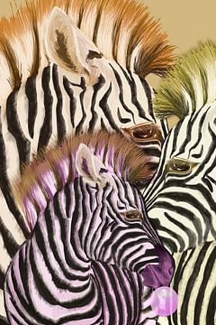 Bubblegum zebra van Gisela- Art for You