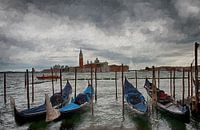 Gondolas in Venice digital painting