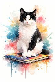 Katze auf einem Buch