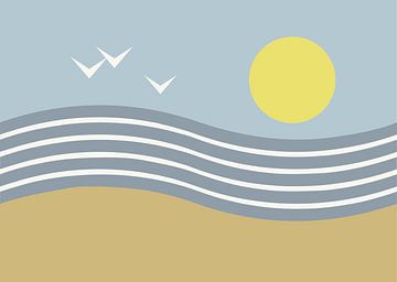 Panorama eines sonnigen Strandtages von DE BATS designs