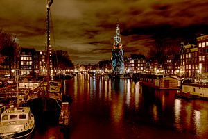 Montelbaanstoren bei Nacht