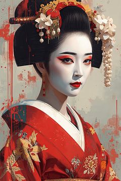 Geisha aux couleurs pastel sur Brian Morgan
