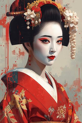 Geisha in Pastelkleuren