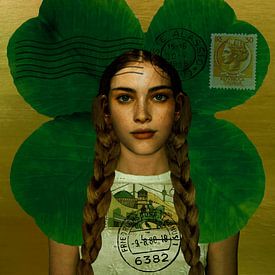 Vintage Beauty four-leaf clover stamp by Yvonne Zeldenthuis