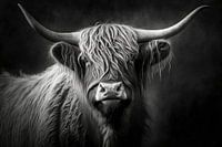 Highlander écossais au dos sombre