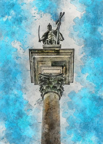 Warschau aquarel kunst #warsaw van JBJart Justyna Jaszke
