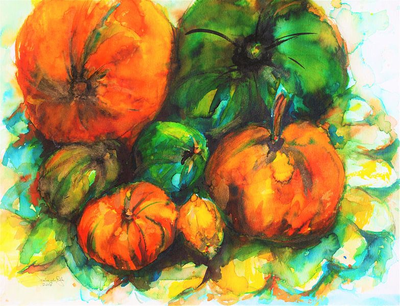 Citrouilles oranges, jaunes et dorées par Ineke de Rijk