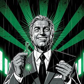 Businessman holds key and envelope, success concept by achraf Ramadhan