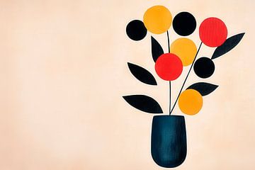 Fleurs multicolores style vase sur Poster Art Shop