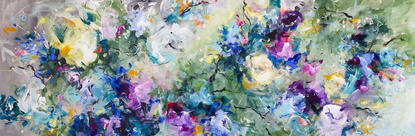 Step into my office - colourful abstract painting by Qeimoy