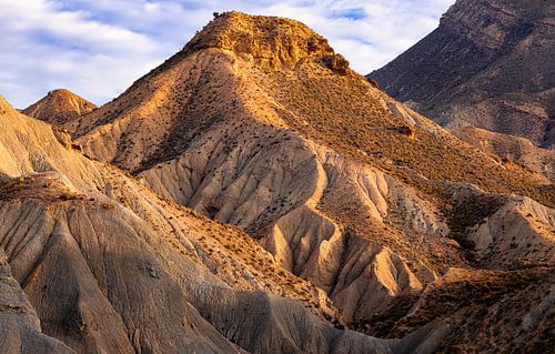Wüstenlandschaft in der Abendsonne, Spanien