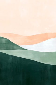 Glooiende heuvels met pastelkleuren van Poster Art Shop